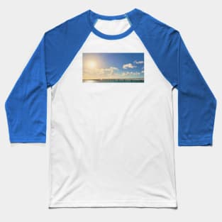 Sun Shining On Bridge And Ocean In The Florida Keys Baseball T-Shirt